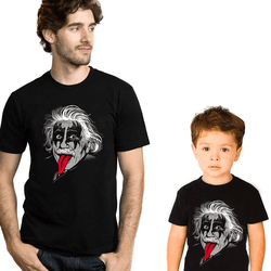 Camiseta Tal Pai tal filho Kiss Einstein