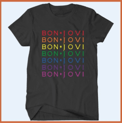 Camiseta Babylook Bon Jovi Arco-Íris
