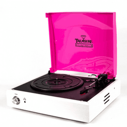 Vitrola Toca Discos Treasure - Pink / White - com Software de Gravação para MP3