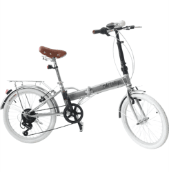 Bicicleta Dobrável Fenix Silver com Farol e Campainha - Kit Marcha Shimano - 6 Velocidades