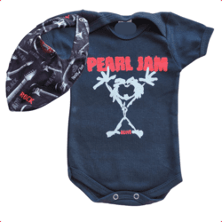Body Bebê Pearl Jam Rock+ Babador bandana rock guitarras