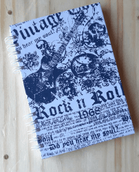 Caderno capa dura formato A5 personalizado Rock n´Roll - 80 folhas