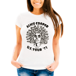 Camiseta Alice Cooper retrô US Tour 73, estampa exclusiva unisex