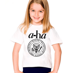 Camiseta infantil A-HA logo, estampa exclusiva unisex