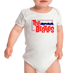 Body infantil rock Beatles logo retrô