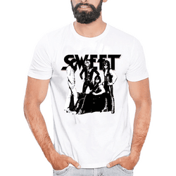 Camiseta Sweet banda hard, glan rock anos 70 estampa exclusiva unisex