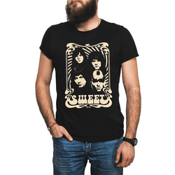 Camiseta  Sweet, banda  de Rock, Glan rock, anos 70, raridade  estampa exclusiva unisex