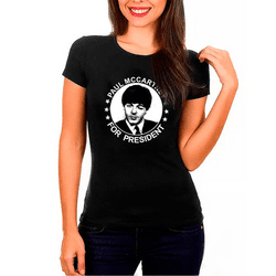 Camiseta Paul McCartney For President, estampa exclusiva, unisex, varias cores