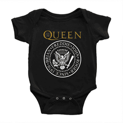 Body infantil rock Queen logo bandeira estampa exclusiva