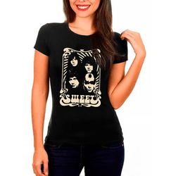 Camiseta  Sweet, banda  de Rock, Glan rock, anos 70, raridade  estampa exclusiva unisex