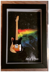 Miniatura Instrumento Musical Guitarra  Pink Floyd  David Gilmour com quadro