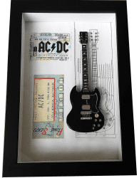 Miniatura Instrumento Guitarra AC/DC com quadro