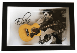 Miniatura Instrumento Musical Violão Elvis Presley com quadro