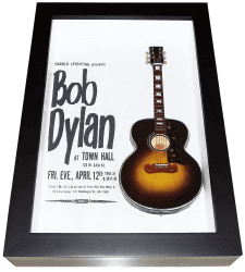 Miniatura Instrumento Musical violão Bob Dylan com quadro
