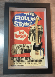 Miniatura Instrumento Musical Guitarra The Rolling Stones  Keith Richards com quadro