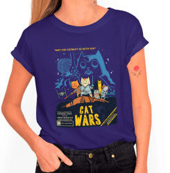 Camiseta Geek Feminina Cat Wars 5 Cores
