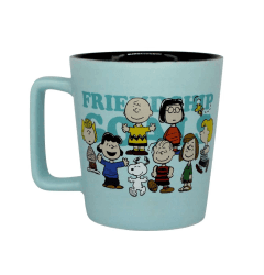 Caneca Alça Quadrada Snoopy Charlie Brown Friendship Goals Amizade
