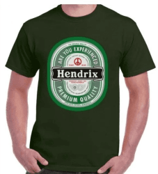 Camiseta Rock Hendrix Heineken Verde Musgo Premium