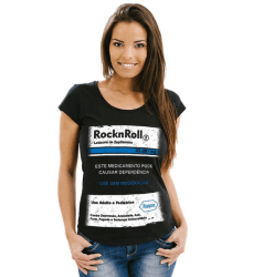 Camiseta Rock n' Roll Tarja Preta