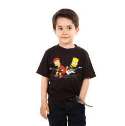 Camiseta infantil Bart Simpsons Duelo de Guitarra