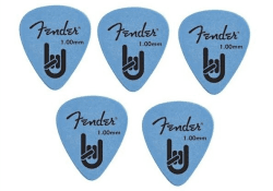Kit Palhetas Fender Rock On 1.00mm com 05 unidades Azul