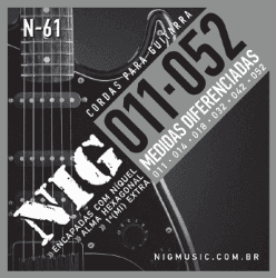 Cordas para Guitarra Encordoamento NIG N-61 011-0.52-0