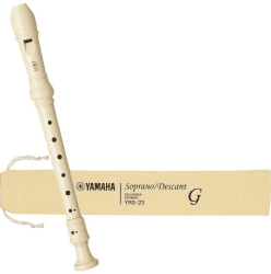 Flauta Doce Germânica Soprano Yamaha Afinação em Dó (C) YRS-23B com capa